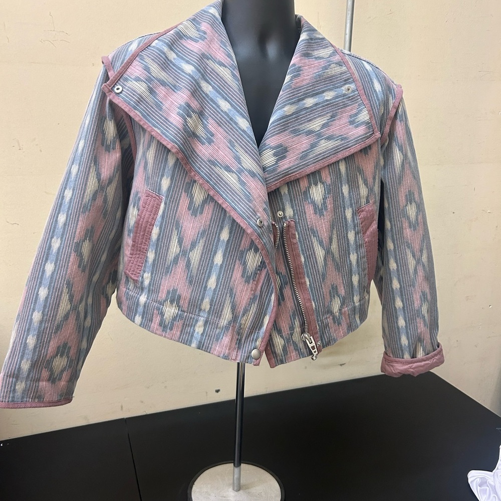 Pink and Gray Patterned Jacket